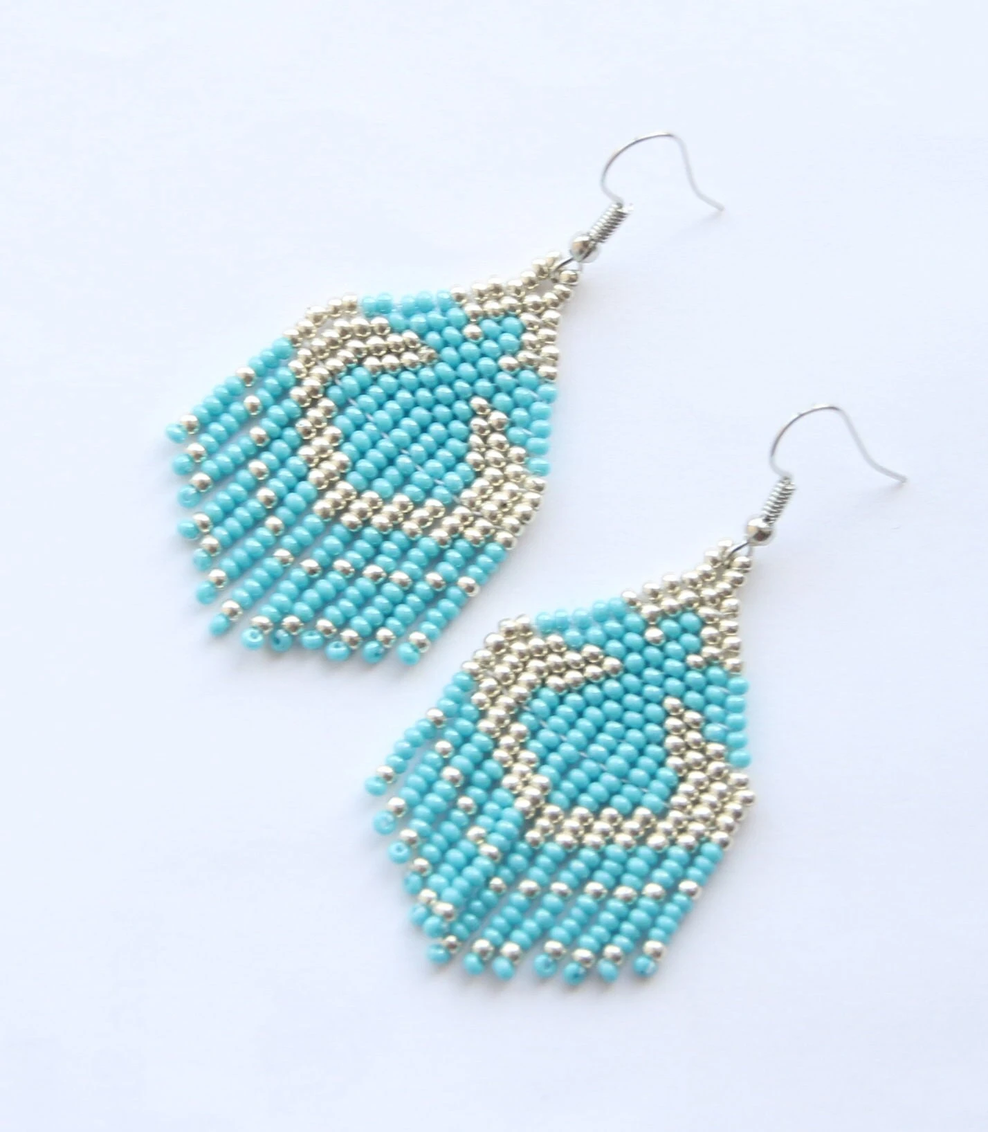 Small Blue Angel Earrings,native American Beaded Earrings,seed Bead Earrings,christmas Angel Earrings 4 Small Blue Angel Earrings,native American Beaded Earrings,seed Bead Earrings,christmas Angel Earrings - Image 2