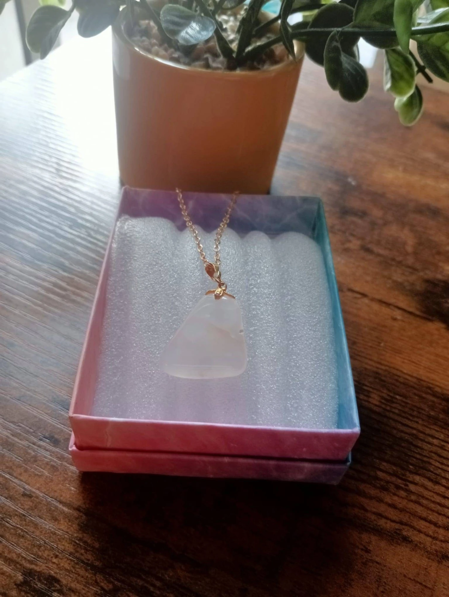 Natural Polished Milky Quartz Pendant, Triangle Shaped Pendant, Quartz Family, Gold Plated Necklace, Perfect Gift For Christmas Star Sign 3 Natural Polished Milky Quartz Pendant, Triangle Shaped Pendant, Quartz Family, Gold Plated Necklace, Perfect Gift For Christmas Star Sign