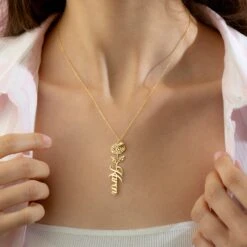 Birth Flower Name Necklace, Personalized Birth Flower Name Necklace With Birthstone, Flower Name Necklace, Christmas Gift, Bridesmaid Gift -Jewellery Paradise il fullxfull.4344408716 eq1z