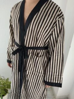 Unisex Robes,mens Robes,black Striped Robe,resort Wear, Loungewear,boho Robe,gifts For Him,gifts For Her, Christmas Gifts ,boho Robe,cotton -Jewellery Paradise il fullxfull.4344686318 km4k