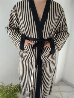 Unisex Robes,mens Robes,black Striped Robe,resort Wear, Loungewear,boho Robe,gifts For Him,gifts For Her, Christmas Gifts ,boho Robe,cotton -Jewellery Paradise il fullxfull.4344686472 sb4l