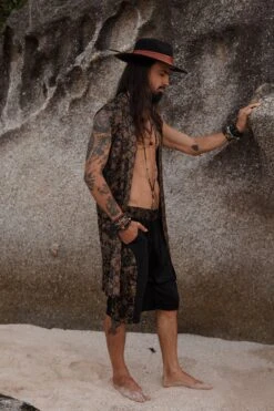 Sleeveless Mens Silk Kimono ~ Shiva Sun Silk Kimono For Men ~ Silk Pajama Robe For Men ~ Party Long Kimono~ Perfect Christmas Gift For Him -Jewellery Paradise il fullxfull.4348913060 o0vp