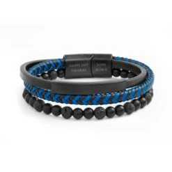Personalised Men's Black Stone And Blue Cord Bracelet, Men's Jewellery, Gifts For Him, Birthday Gifts, Christmas Gifts, Valentine's Day 11 Personalised Men's Black Stone And Blue Cord Bracelet, Men's Jewellery, Gifts For Him, Birthday Gifts, Christmas Gifts, Valentine's Day -Jewellery Paradise il fullxfull.4352610922 g4ov