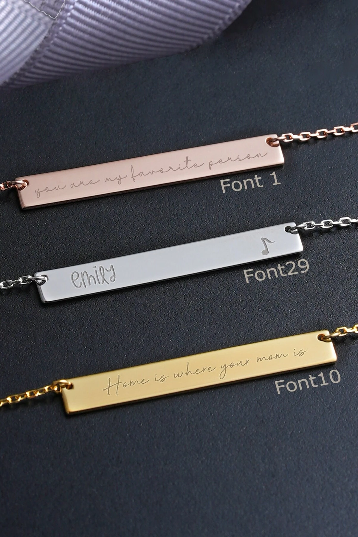 14k Solid Gold Personalized Minimalist Bar Name Necklace •Handwriting Name Necklace • Gift For Her • Birthday Gift • Christmas Gift 8 14k Solid Gold Personalized Minimalist Bar Name Necklace •Handwriting Name Necklace • Gift For Her • Birthday Gift • Christmas Gift - Image 6
