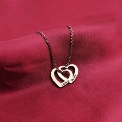 Heart Charm Name Necklace, Multiple Names, Family Charm Necklace, Mothers Necklace, 2 Hearts Necklace, Double Name Necklace, Christmas Gift 14 Heart Charm Name Necklace, Multiple Names, Family Charm Necklace, Mothers Necklace, 2 Hearts Necklace, Double Name Necklace, Christmas Gift -Jewellery Paradise il fullxfull.4356291752 dxe7