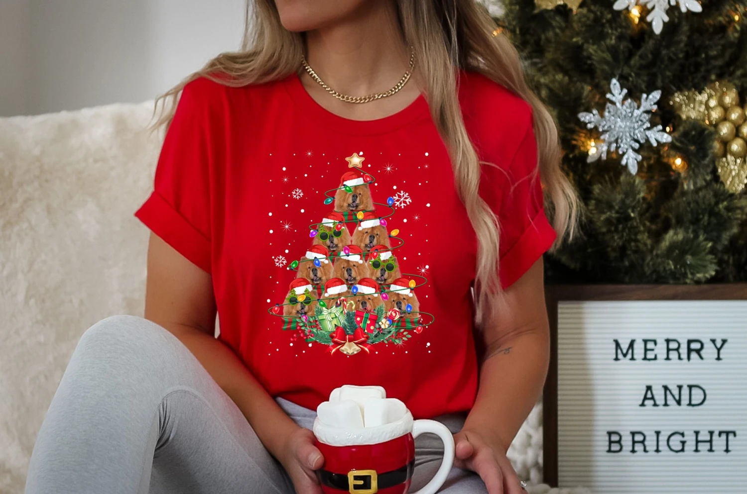 Chow Chow Dog Gifts Xmas Christmas Mens Womens Kids TShirt Tee T-Shirt Tree Santa Lover 3 Chow Chow Dog Gifts Xmas Christmas Mens Womens Kids TShirt Tee T-Shirt Tree Santa Lover