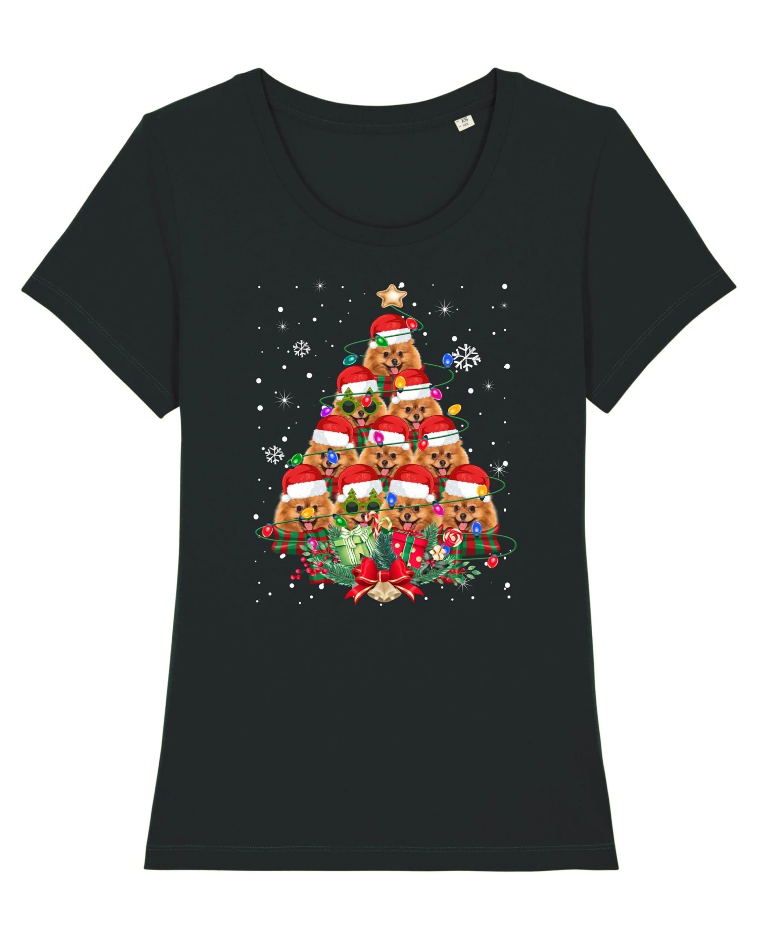 Pomeranian Dog Gifts Xmas Christmas Mens Womens Kids TShirt Tee T-Shirt Tree Santa Lover 4 Pomeranian Dog Gifts Xmas Christmas Mens Womens Kids TShirt Tee T-Shirt Tree Santa Lover - Image 2