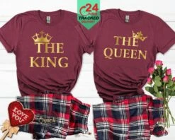 King Queen Matching His And Hers Pyjama Set With T-shirt And Bottoms, Couple Matching Gifts, Valentines Gifts, Christmas Gift For Newlyweds 17 King Queen Matching His And Hers Pyjama Set With T-shirt And Bottoms, Couple Matching Gifts, Valentines Gifts, Christmas Gift For Newlyweds -Jewellery Paradise il fullxfull.4363502186 fdl0