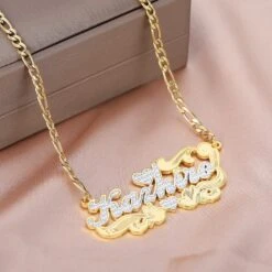 Two Tone Heart Name Necklace, Personalized Nameplate Gold Double Plate, Name Necklace, Christmas Gifts Jewelry For Her 16 Two Tone Heart Name Necklace, Personalized Nameplate Gold Double Plate, Name Necklace, Christmas Gifts Jewelry For Her -Jewellery Paradise il fullxfull.4364152609 cbq3