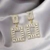 Square Earring,crystal Gold Earrings,pearl Earrings,chandelier Earrings, Rhinestone, Crystal, Gifts For Her, Christmas, Valentines,birthdays