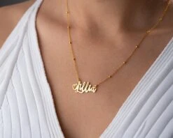 Name Neklace, Gold Name Necklace, Personalised Necklace, Sterling Silver Necklace, Letter Necklace, Handmade Jewellery, Christmas Gift -Jewellery Paradise il fullxfull.4371354912 cej0 2