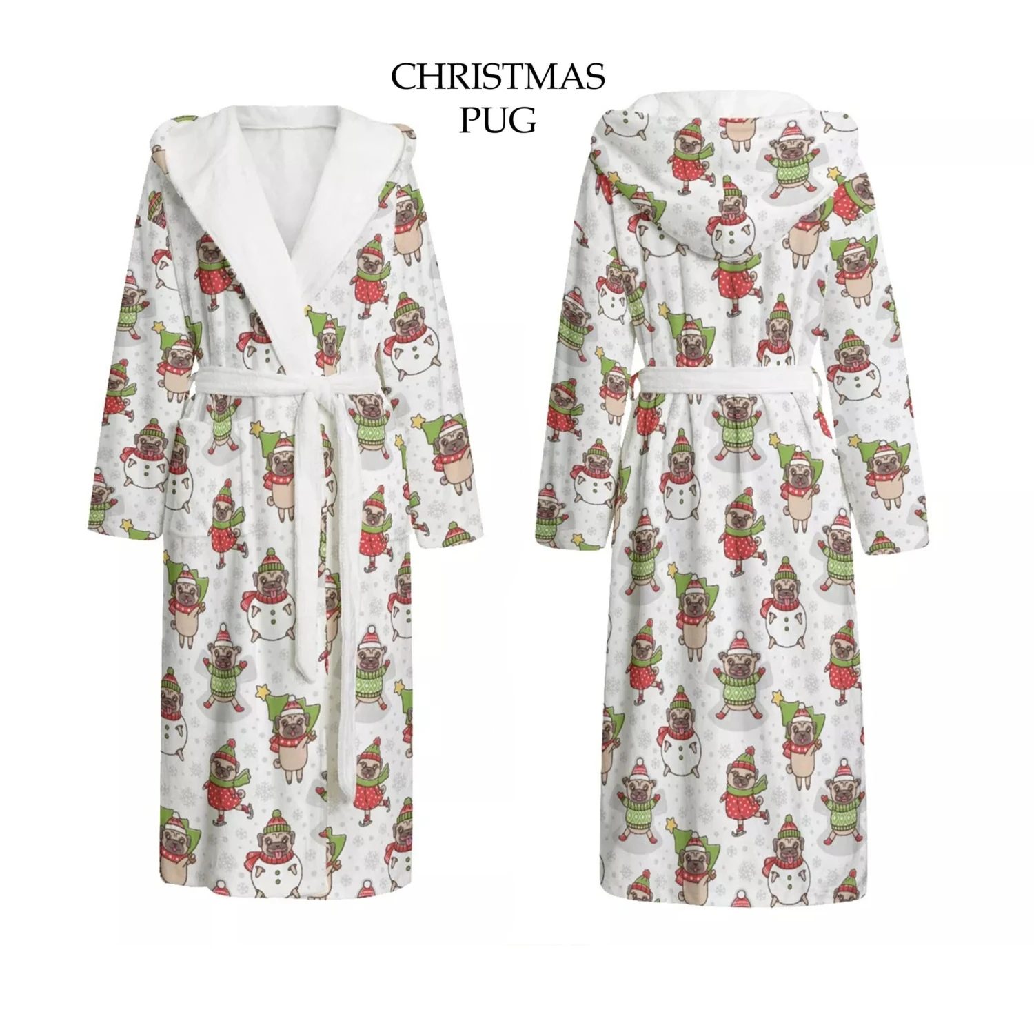 Gnome Bathrobe, Dressing Gowns, Nordic Christmas, Gifts Flannel Fleece Cuddly Warm, Winter Hoodie Unisex 5 Gnome Bathrobe, Dressing Gowns, Nordic Christmas, Gifts Flannel Fleece Cuddly Warm, Winter Hoodie Unisex - Image 3