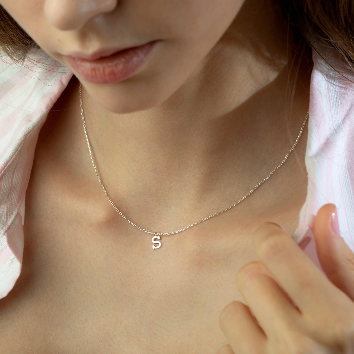 14K Solid Gold Initial Necklace, Letter Necklace, Rose Gold Initial Necklace, Gift For Mothers Day, 14K Gold Letter Necklace, Christmas Gift 4 14K Solid Gold Initial Necklace, Letter Necklace, Rose Gold Initial Necklace, Gift For Mothers Day, 14K Gold Letter Necklace, Christmas Gift - Image 2