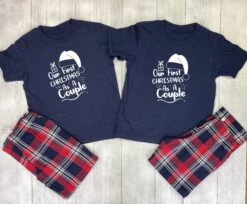 Our First Christmas Matching Couples Pyjamas, His And Hers Matching Pyjamas, His And Hers Pajamas ,Mr And Mrs Pyjamas, Husband And Wife Gift
