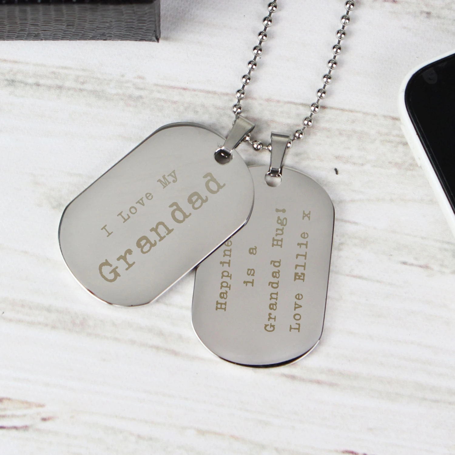 Steel Double Dog Tag Necklace - PERSONALISE With 5 Line Of Text - Perfect For Birthday, Christmas, Valentines Day, Wedding Or Just Because 6 Steel Double Dog Tag Necklace - PERSONALISE With 5 Line Of Text - Perfect For Birthday, Christmas, Valentines Day, Wedding Or Just Because - Image 4