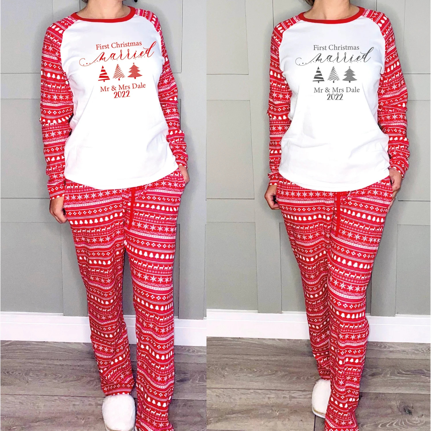 First Christmas Married Mr And Mrs Matching Christmas Pyjamas, Mr And Mrs Christmas Pyjamas, 1st Christmas Married Pajamas, Hubby Wifey PJs 7 First Christmas Married Mr And Mrs Matching Christmas Pyjamas, Mr And Mrs Christmas Pyjamas, 1st Christmas Married Pajamas, Hubby Wifey PJs - Image 5