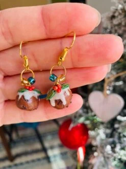 Christmas Earrings// Festive Earrings// Food Earrings// Christmas Pudding Earrings// Polymer Clay Earrings
