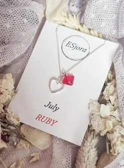Elegant Birthstone Necklace, Silver Heart, Personalised Gifts, Personalized Jewelry, Gifts For Women, Christmas Gift, Bridesmaid Necklace -Jewellery Paradise il fullxfull.4381784321 ie45
