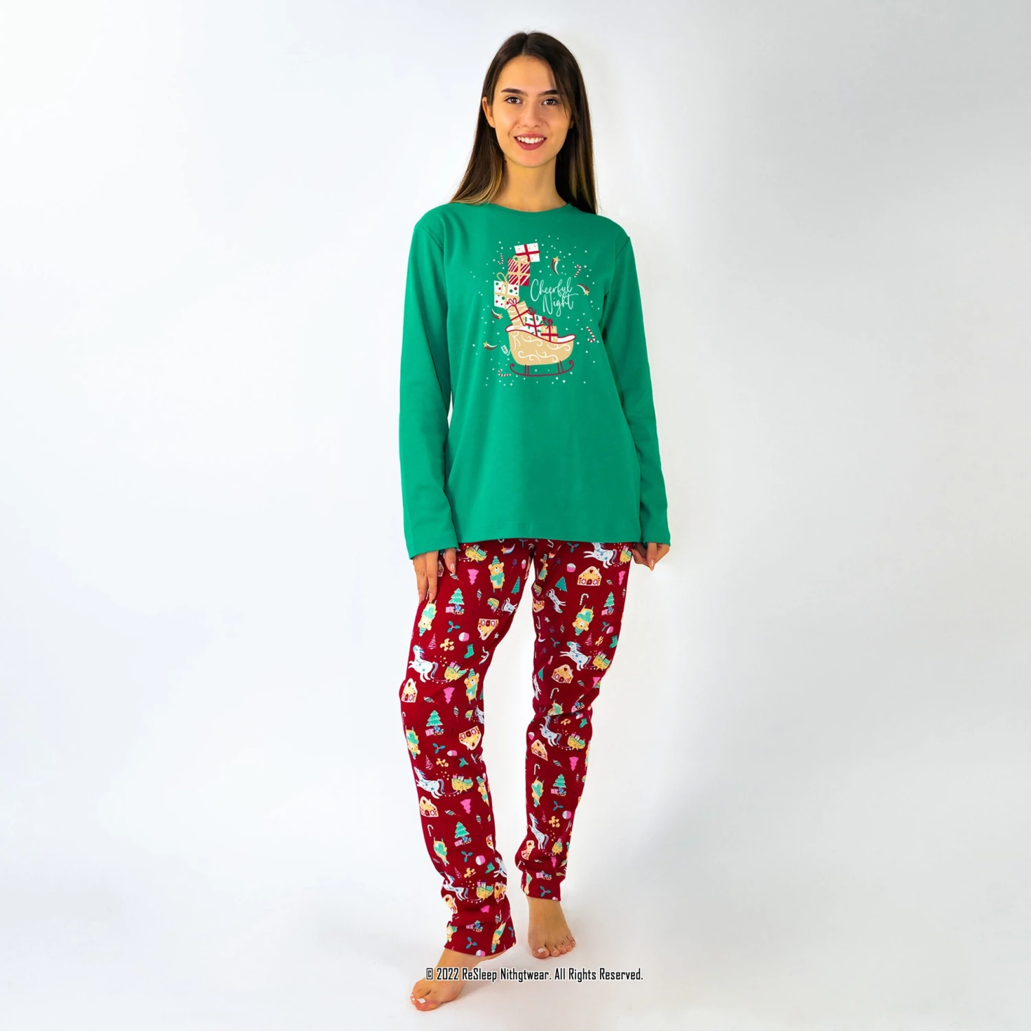 Green Christmas Family Pajamas, Christmas Family Pajamas, Matching Pajamas, NY 2023, Green Red Family Pajamas Set 4 Green Christmas Family Pajamas, Christmas Family Pajamas, Matching Pajamas, NY 2023, Green Red Family Pajamas Set - Image 2