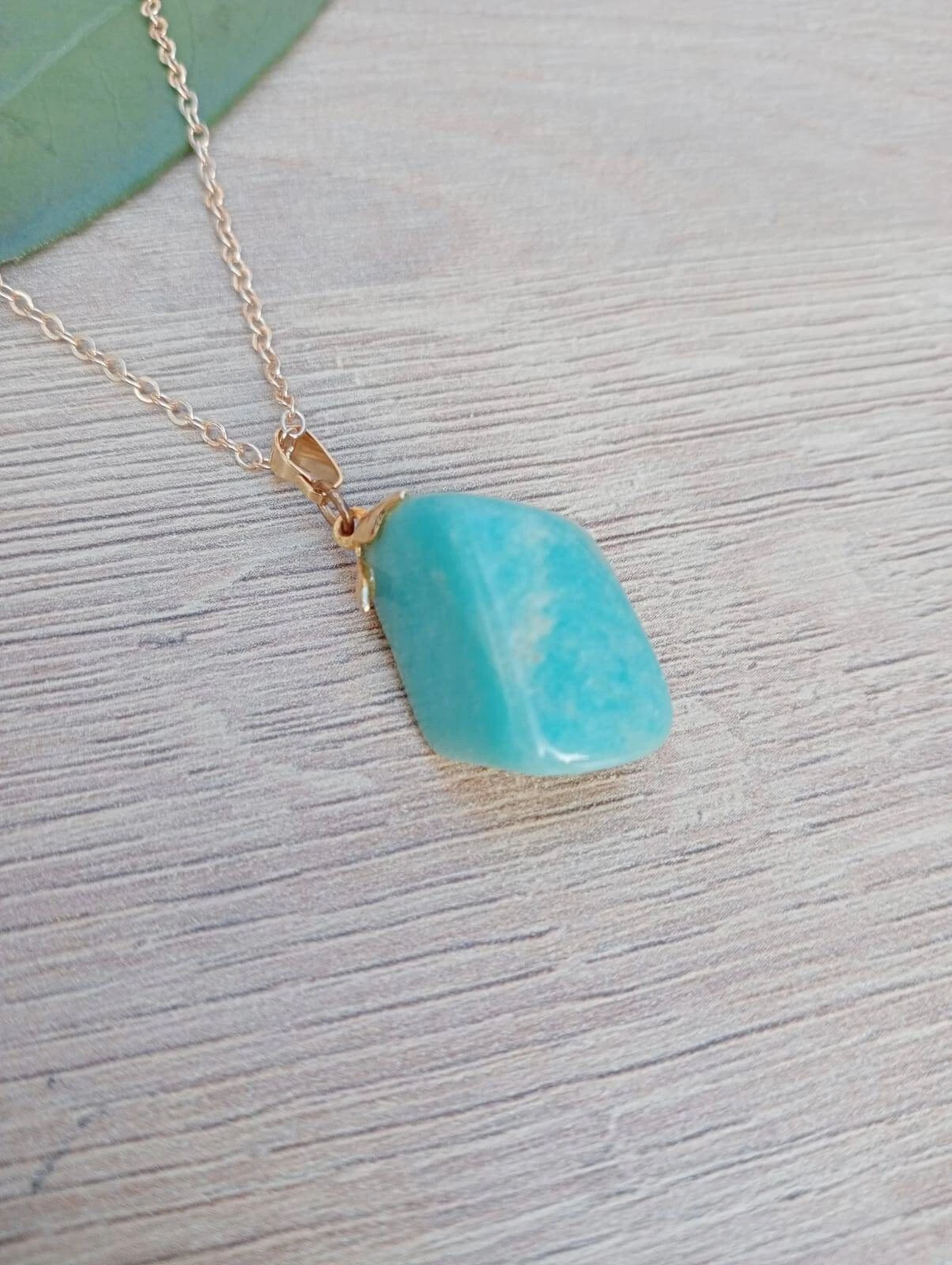 Natural Polished Amazonite Pendant, Cube Shaped Amazonite Pendant, Gold Plated Necklace, Perfect Gift For Christmas Or Birthday 8 Natural Polished Amazonite Pendant, Cube Shaped Amazonite Pendant, Gold Plated Necklace, Perfect Gift For Christmas Or Birthday - Image 6