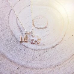 Sterling Silver Personalised Snowflake And Initial Necklace, Birthday Gift, Gift For Her, Wedding Jewellery, Christmas Jewellery