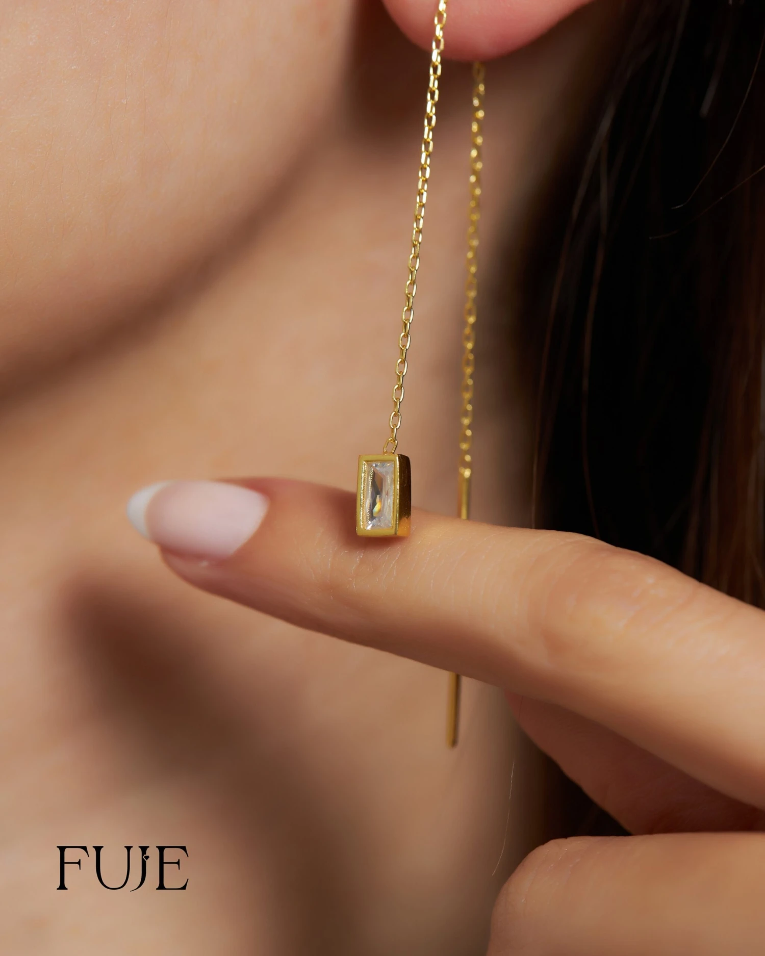 Minimalist Chandelier Earrings For Women, Christmas Gift, Minimalist Baguette Stones Earring, Handmade Jewelry, Best Friend Birthday Gift 8 Minimalist Chandelier Earrings For Women, Christmas Gift, Minimalist Baguette Stones Earring, Handmade Jewelry, Best Friend Birthday Gift - Image 6