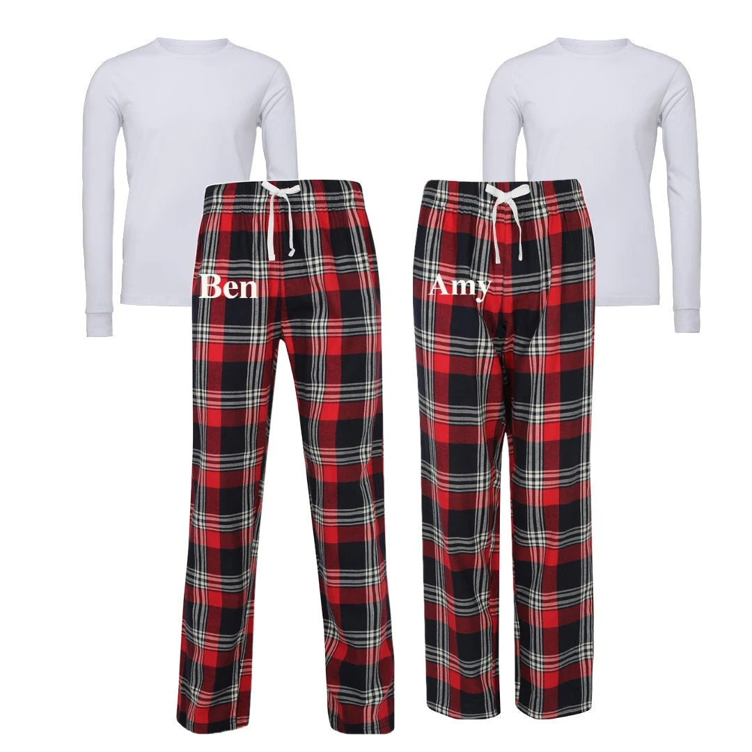 Matching Couples Christmas Pyjamas, Personalised Pyjama Sets , Mr And Mrs Matching Couples Gift, 1st Christmas As Family , Couple First Xmas 4 Matching Couples Christmas Pyjamas, Personalised Pyjama Sets , Mr And Mrs Matching Couples Gift, 1st Christmas As Family , Couple First Xmas - Image 2