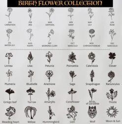 Birth Flower Name Necklace, Personalized Birth Flower Name Necklace With Birthstone, Flower Name Necklace, Christmas Gift, Bridesmaid Gift -Jewellery Paradise il fullxfull.4388269377 m0fy