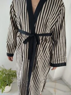 Unisex Robes,mens Robes,black Striped Robe,resort Wear, Loungewear,boho Robe,gifts For Him,gifts For Her, Christmas Gifts ,boho Robe,cotton -Jewellery Paradise il fullxfull.4392071391 qwv2