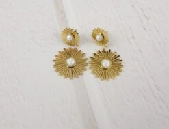 Sun Earrings, White And Gold, Christmas Gift -Jewellery Paradise il fullxfull.4393490333 38oa