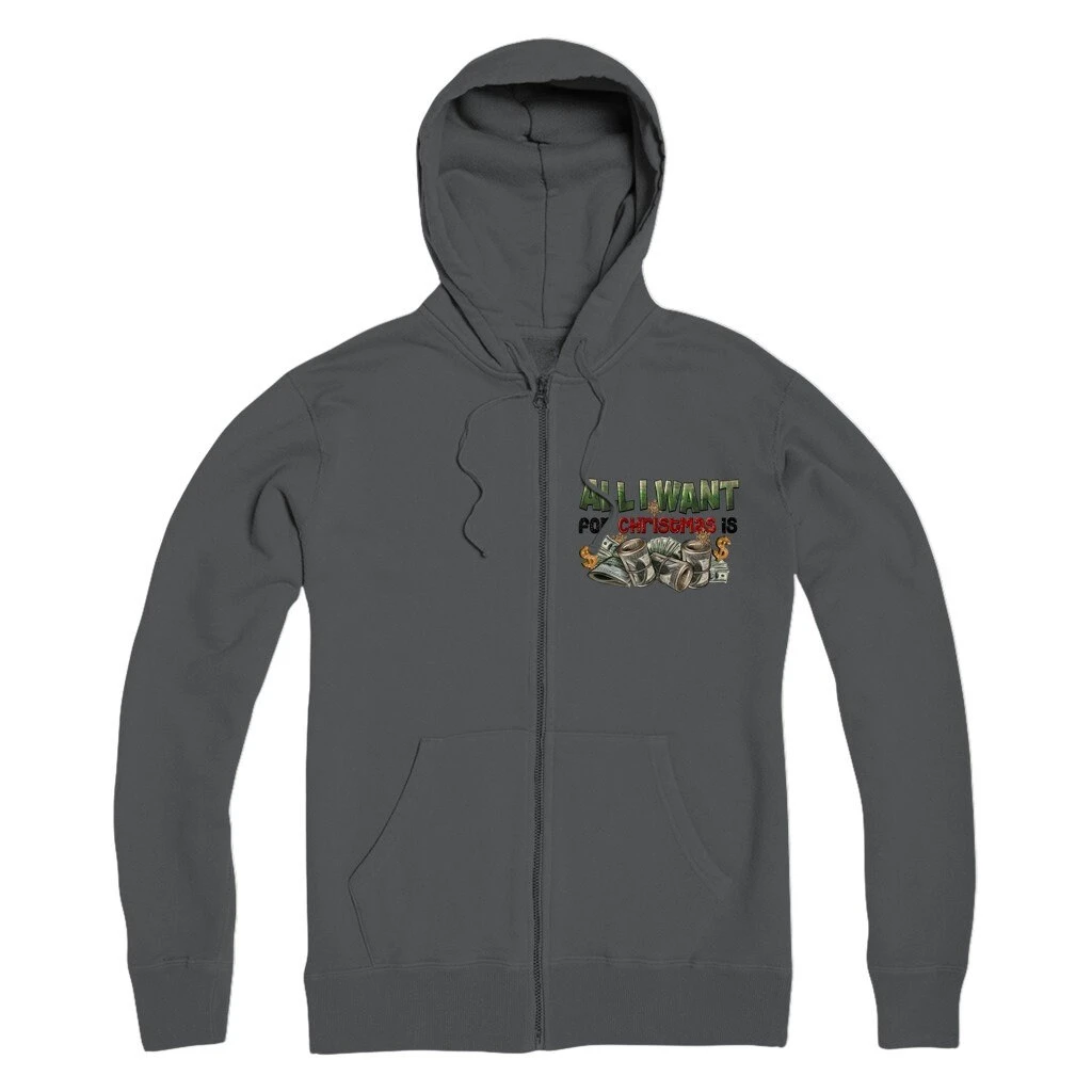 All I Want For Christmas Is Money Premium Adult Zip Hoodie 5 All I Want For Christmas Is Money Premium Adult Zip Hoodie - Image 3
