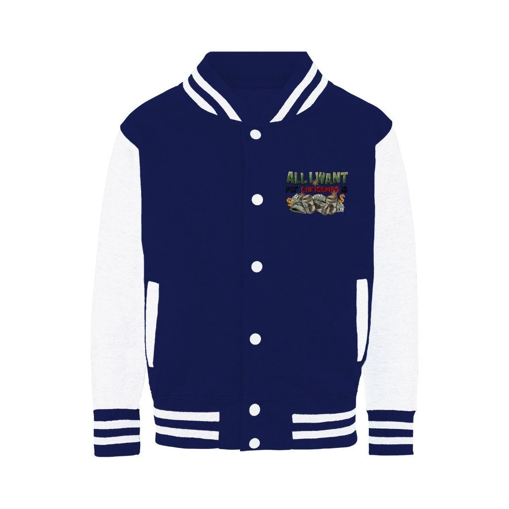 All I Want For Christmas Is Money Varsity Jacket 10 All I Want For Christmas Is Money Varsity Jacket - Image 8
