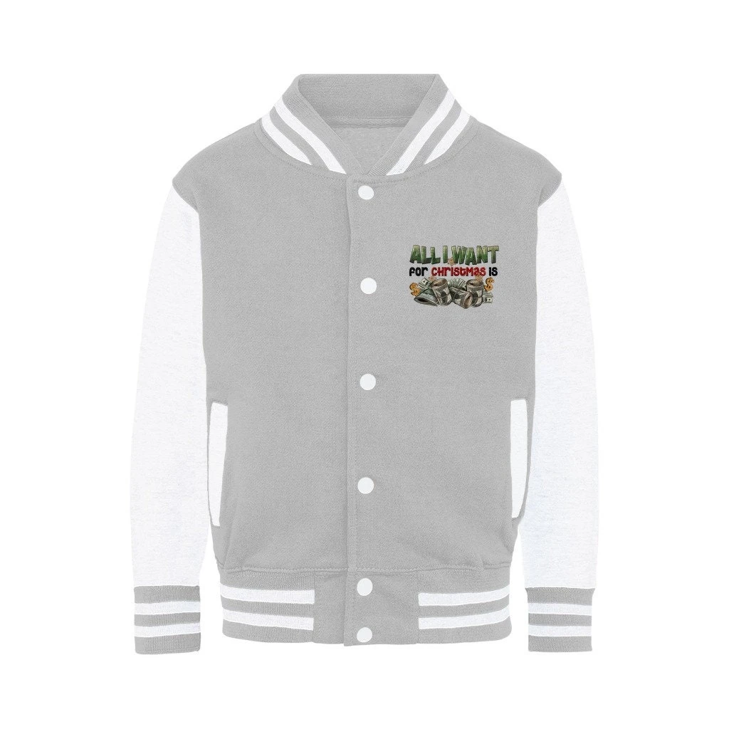 All I Want For Christmas Is Money Varsity Jacket 8 All I Want For Christmas Is Money Varsity Jacket - Image 6