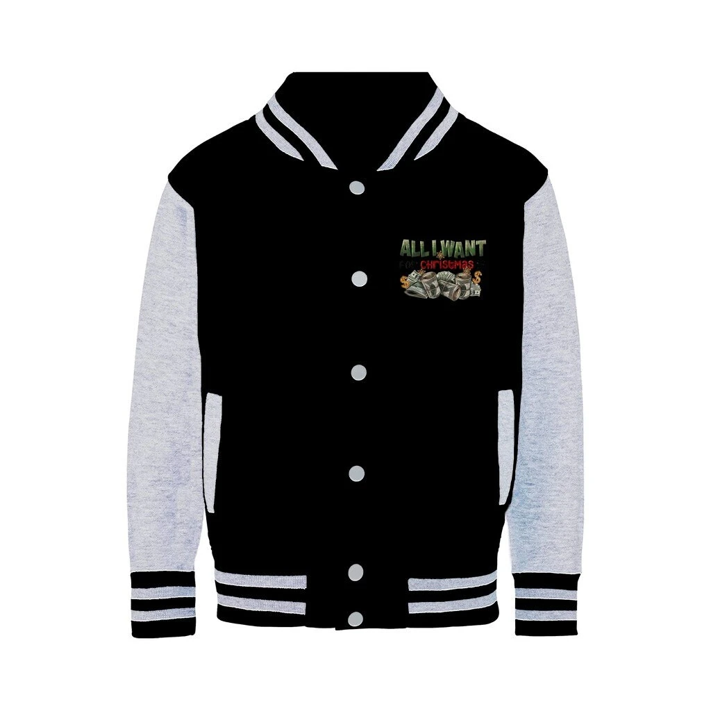 All I Want For Christmas Is Money Varsity Jacket 4 All I Want For Christmas Is Money Varsity Jacket - Image 2
