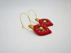 Christmas Bauble Earring In Red And Gold Polymer Clay 9 Christmas Bauble Earring In Red And Gold Polymer Clay -Jewellery Paradise il fullxfull.4396119588 t6b1
