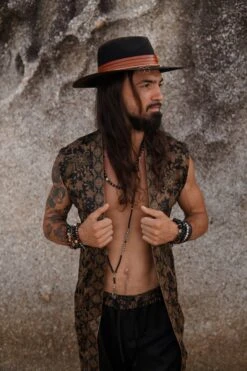 Sleeveless Mens Silk Kimono ~ Shiva Sun Silk Kimono For Men ~ Silk Pajama Robe For Men ~ Party Long Kimono~ Perfect Christmas Gift For Him -Jewellery Paradise il fullxfull.4396307929 7p0h