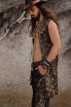 Sleeveless Mens Silk Kimono ~ Shiva Sun Silk Kimono For Men ~ Silk Pajama Robe For Men ~ Party Long Kimono~ Perfect Christmas Gift For Him -Jewellery Paradise il fullxfull.4396308479 h4c8