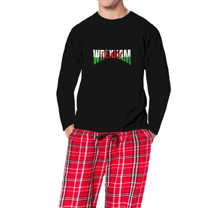 Wrexham Wales Welsh Dragon Flag Men's Matching Birthday Or Christmas Pajama Or Pyjama Sets 5 Wrexham Wales Welsh Dragon Flag Men's Matching Birthday Or Christmas Pajama Or Pyjama Sets - Image 3