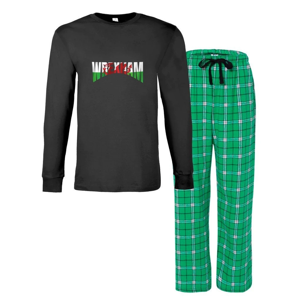 Wrexham Wales Welsh Dragon Flag Men's Matching Birthday Or Christmas Pajama Or Pyjama Sets 4 Wrexham Wales Welsh Dragon Flag Men's Matching Birthday Or Christmas Pajama Or Pyjama Sets - Image 2