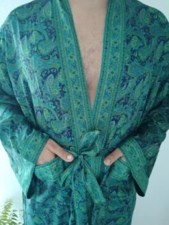 Unisex Robe,mens Silk Blend Robe, Loungewear, Resort Wear,boho Robe, Christmas Gift,spa Robe, Swim Cover Rip,gifts For Him,gifts For Her,