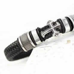 Personalised Men's Gothic Cross Leather Bracelet, Men's Jewellery, Gifts For Him, Birthday Gifts, Christmas Gifts, Valentine's Day -Jewellery Paradise il fullxfull.4400000809 1mee