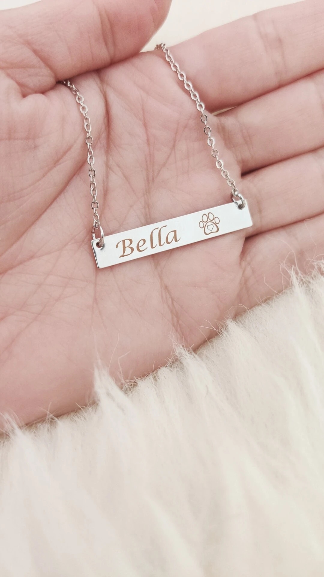 Dog Lovers Necklace, Personalised Dog - Cat Name Necklace, Paw Necklace, Christmas Gift, Dog Memorial Gift, Pet Memorial Gift, Paw Print 4 Dog Lovers Necklace, Personalised Dog - Cat Name Necklace, Paw Necklace, Christmas Gift, Dog Memorial Gift, Pet Memorial Gift, Paw Print - Image 2