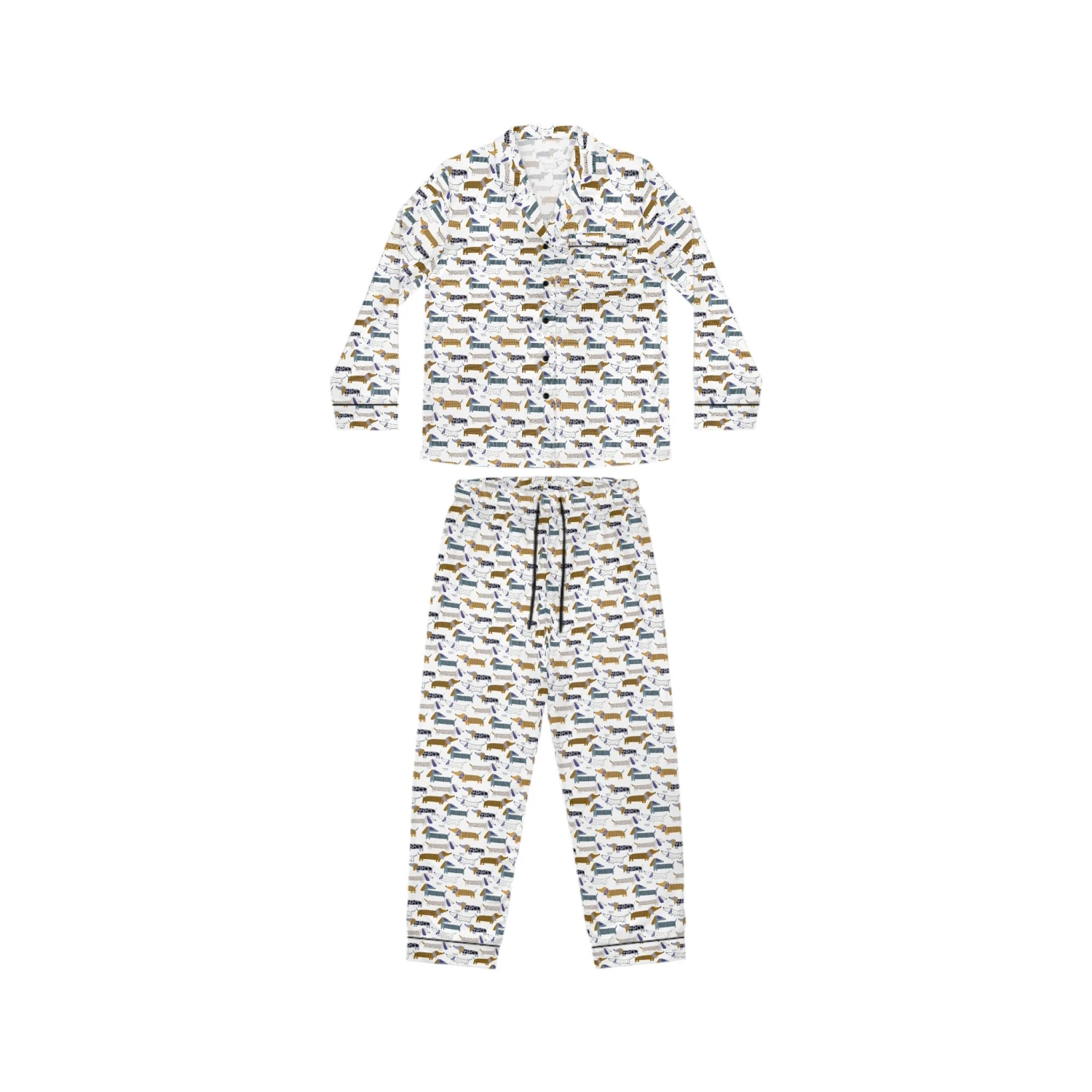 Cute Dachshund Women's Satin Pajamas, Perfect Gift For Dachshund Lovers, Great Christmas Gift 8 Cute Dachshund Women's Satin Pajamas, Perfect Gift For Dachshund Lovers, Great Christmas Gift - Image 6