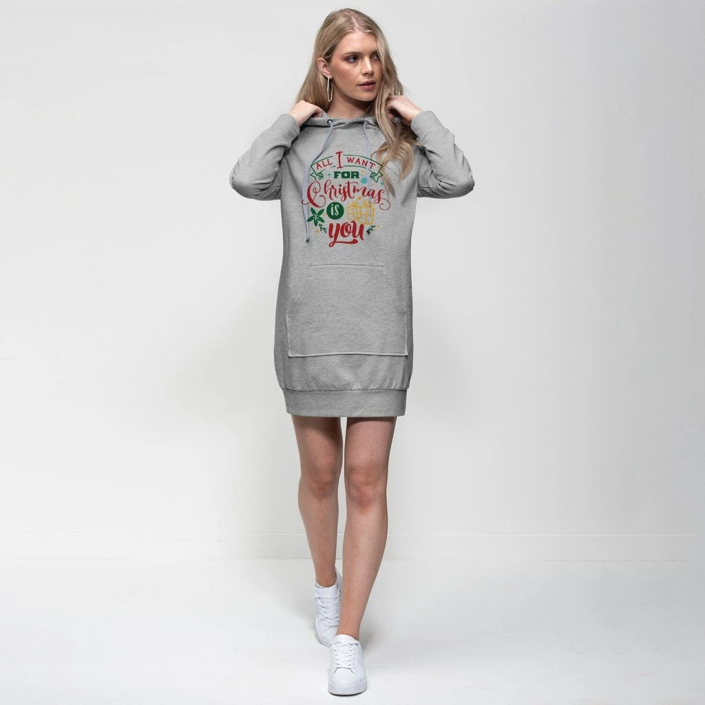 All I Want For Christmas Is YOU Premium Adult Hoodie Dress 4 All I Want For Christmas Is YOU Premium Adult Hoodie Dress - Image 2