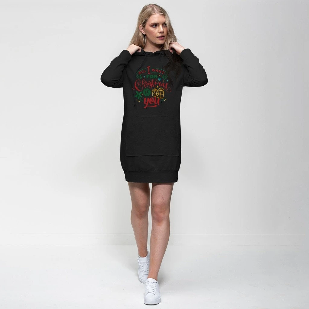 All I Want For Christmas Is YOU Premium Adult Hoodie Dress 3 All I Want For Christmas Is YOU Premium Adult Hoodie Dress
