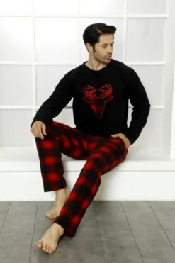 Matching Family Pajamas Set , Christmas Family Fleece Pajama Set , Couple Pajamas , Gift For Her, For Him Black-Red -Jewellery Paradise il fullxfull.4406905704 t3fn