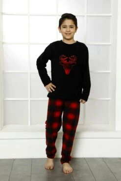 Matching Family Pajamas Set , Christmas Family Fleece Pajama Set , Couple Pajamas , Gift For Her, For Him Black-Red -Jewellery Paradise il fullxfull.4406905742 jwbw