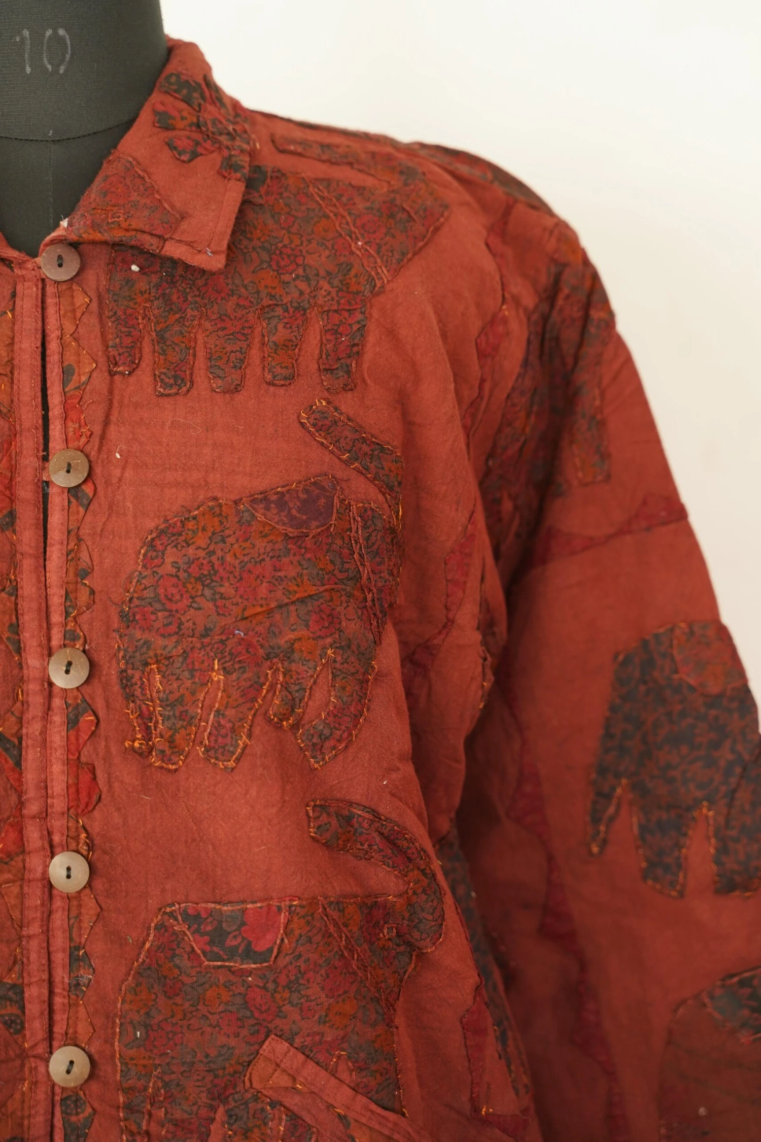 M Size Fibre Animal Print Christmas All Season Jackets Specially For Winters Cotton Jacket Bohemian Handmade Jacket Vintage Unisex Jacket 4 M Size Fibre Animal Print Christmas All Season Jackets Specially For Winters Cotton Jacket Bohemian Handmade Jacket Vintage Unisex Jacket - Image 2