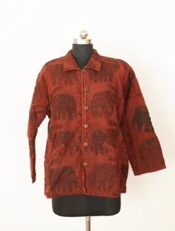 M Size Fibre Animal Print Christmas All Season Jackets Specially For Winters Cotton Jacket Bohemian Handmade Jacket Vintage Unisex Jacket