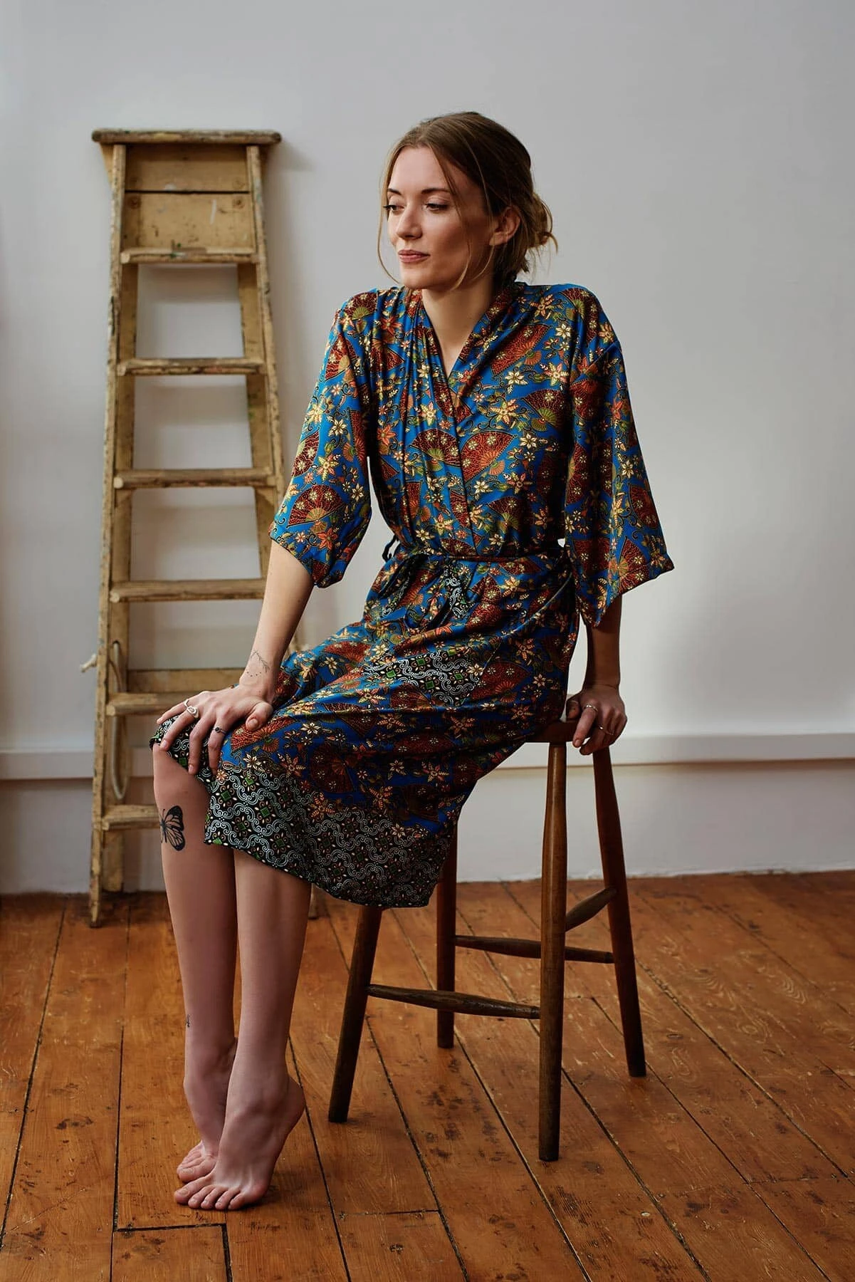 Cartagena Kimono Robe, Christmas Gift Ideas, Baby Blue Silk Blend Dressing Gown, Vintage, Bridesmaid Robes, Bridal Robe, Loungewear 4 Cartagena Kimono Robe, Christmas Gift Ideas, Baby Blue Silk Blend Dressing Gown, Vintage, Bridesmaid Robes, Bridal Robe, Loungewear - Image 2